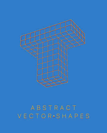 Geometric shape for design. wireframe illustration. molecular grid. 3d technology style. vector illustration. Futuristic connection structure for chemistry and scienceのイラスト素材