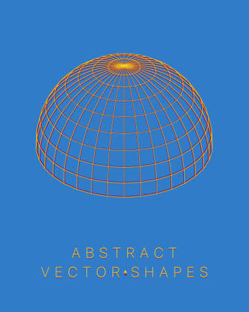 Geometric shape for design. wireframe illustration. molecular grid. 3d technology style. vector illustration. Futuristic connection structure for chemistry and scienceのイラスト素材