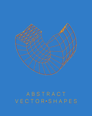 Geometric shape for design. wireframe illustration. molecular grid. 3d technology style. vector illustration. Futuristic connection structure for chemistry and scienceのイラスト素材