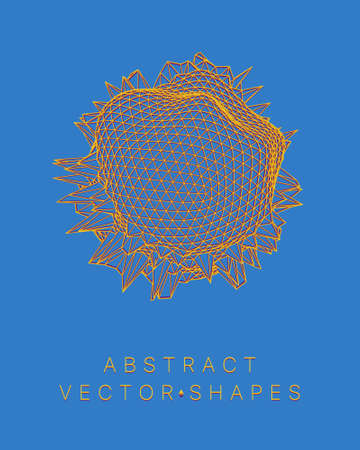 Geometric shape for design. wireframe illustration. molecular grid. 3d technology style. vector illustration. Futuristic connection structure for chemistry and scienceのイラスト素材