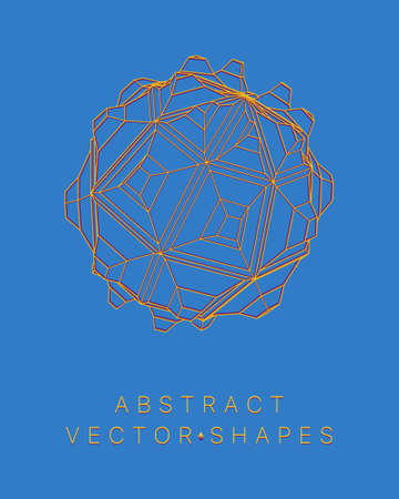 Geometric shape for design. wireframe illustration. molecular grid. 3d technology style. vector illustration. Futuristic connection structure for chemistry and scienceのイラスト素材