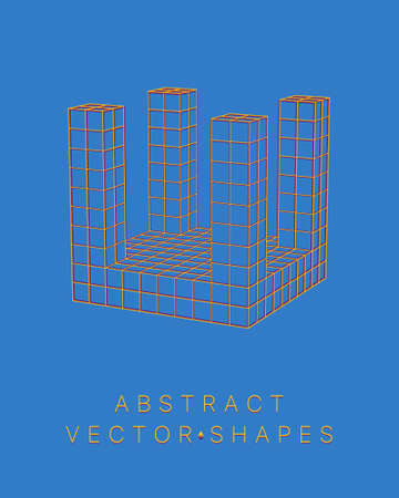 Geometric shape for design. wireframe illustration. molecular grid. 3d technology style. vector illustration. Futuristic connection structure for chemistry and scienceのイラスト素材
