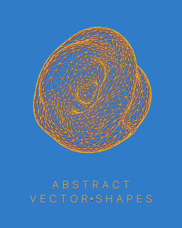 Geometric shape for design. wireframe illustration. molecular grid. 3d technology style. vector illustration. Futuristic connection structure for chemistry and scienceのイラスト素材