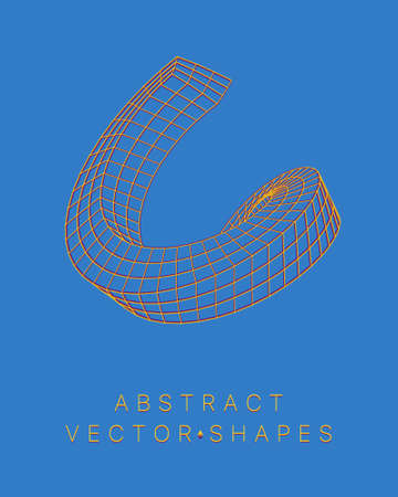 Geometric shape for design. wireframe illustration. molecular grid. 3d technology style. vector illustration. Futuristic connection structure for chemistry and scienceのイラスト素材