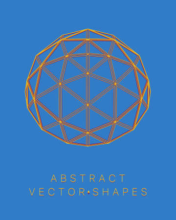 Geometric shape for design. wireframe illustration. molecular grid. 3d technology style. vector illustration. Futuristic connection structure for chemistry and scienceのイラスト素材