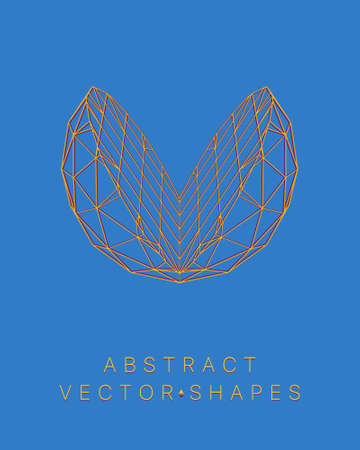 Geometric shape for design. wireframe illustration. molecular grid. 3d technology style. vector illustration. Futuristic connection structure for chemistry and scienceのイラスト素材