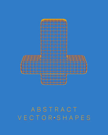 Geometric shape for design. wireframe illustration. molecular grid. 3d technology style. vector illustration. Futuristic connection structure for chemistry and scienceのイラスト素材