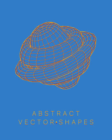 Geometric shape for design. wireframe illustration. molecular grid. 3d technology style. vector illustration. Futuristic connection structure for chemistry and scienceのイラスト素材