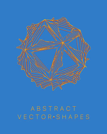 Geometric shape for design. wireframe illustration. molecular grid. 3d technology style. vector illustration. Futuristic connection structure for chemistry and scienceのイラスト素材