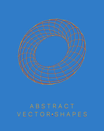 Geometric shape for design. wireframe illustration. molecular grid. 3d technology style. vector illustration. Futuristic connection structure for chemistry and scienceのイラスト素材