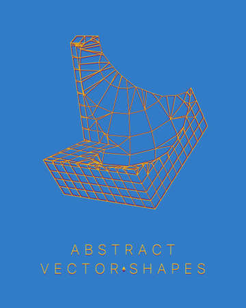 Geometric shape for design. wireframe illustration. molecular grid. 3d technology style. vector illustration. Futuristic connection structure for chemistry and scienceのイラスト素材