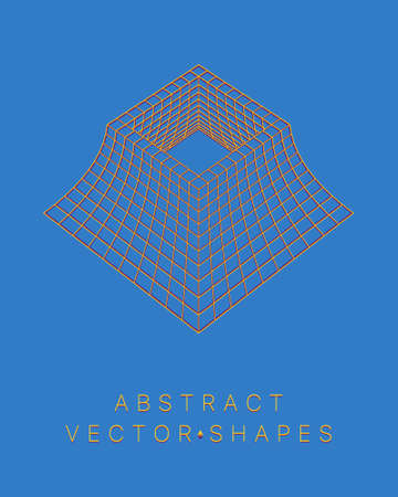 Geometric shape for design. wireframe illustration. molecular grid. 3d technology style. vector illustration. Futuristic connection structure for chemistry and scienceのイラスト素材