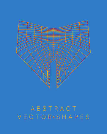 Geometric shape for design. wireframe illustration. molecular grid. 3d technology style. vector illustration. Futuristic connection structure for chemistry and scienceのイラスト素材