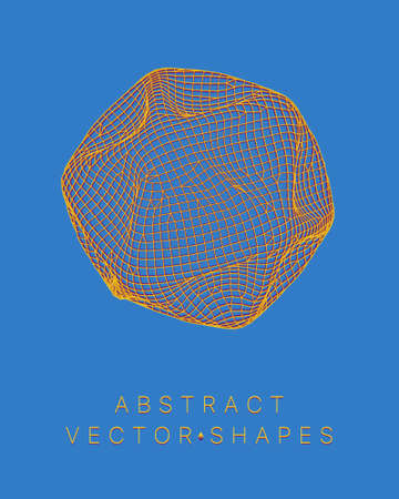 Geometric shape for design. wireframe illustration. molecular grid. 3d technology style. vector illustration. Futuristic connection structure for chemistry and scienceのイラスト素材