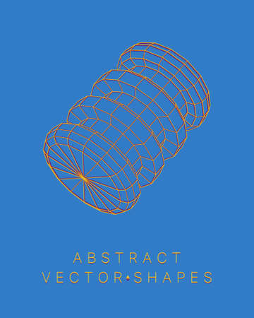 Geometric shape for design. wireframe illustration. molecular grid. 3d technology style. vector illustration. Futuristic connection structure for chemistry and scienceのイラスト素材