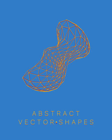 Geometric shape for design. wireframe illustration. molecular grid. 3d technology style. vector illustration. Futuristic connection structure for chemistry and scienceのイラスト素材