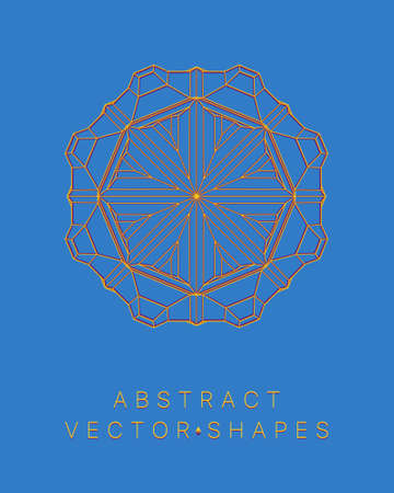 Geometric shape for design. wireframe illustration. molecular grid. 3d technology style. vector illustration. Futuristic connection structure for chemistry and scienceのイラスト素材