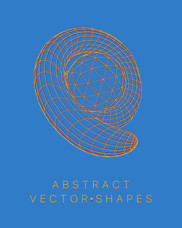 Geometric shape for design. wireframe illustration. molecular grid. 3d technology style. vector illustration. Futuristic connection structure for chemistry and scienceのイラスト素材
