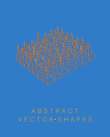 Geometric shape for design. wireframe illustration. molecular grid. 3d technology style. vector illustration. Futuristic connection structure for chemistry and scienceのイラスト素材