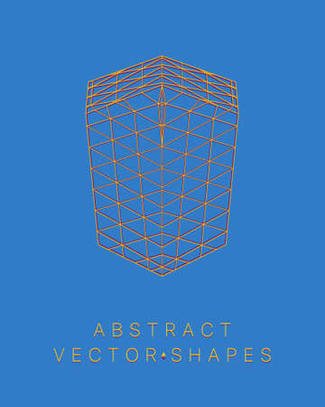 Geometric shape for design. wireframe illustration. molecular grid. 3d technology style. vector illustration. Futuristic connection structure for chemistry and scienceのイラスト素材