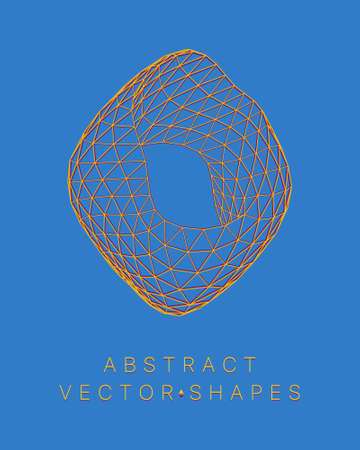Geometric shape for design. wireframe illustration. molecular grid. 3d technology style. vector illustration. Futuristic connection structure for chemistry and scienceのイラスト素材
