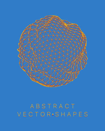 Geometric shape for design. wireframe illustration. molecular grid. 3d technology style. vector illustration. Futuristic connection structure for chemistry and scienceのイラスト素材
