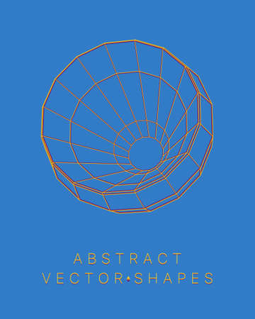 Geometric shape for design. wireframe illustration. molecular grid. 3d technology style. vector illustration. Futuristic connection structure for chemistry and scienceのイラスト素材