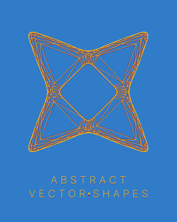 Geometric shape for design. wireframe illustration. molecular grid. 3d technology style. vector illustration. Futuristic connection structure for chemistry and scienceのイラスト素材