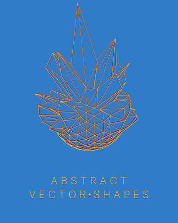 Geometric shape for design. wireframe illustration. molecular grid. 3d technology style. vector illustration. Futuristic connection structure for chemistry and scienceのイラスト素材