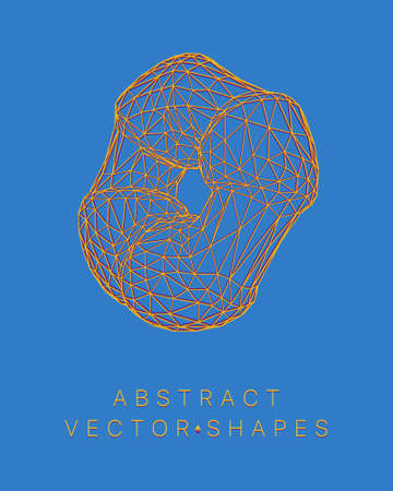 Geometric shape for design. wireframe illustration. molecular grid. 3d technology style. vector illustration. Futuristic connection structure for chemistry and scienceのイラスト素材