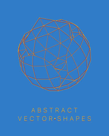 Geometric shape for design. wireframe illustration. molecular grid. 3d technology style. vector illustration. Futuristic connection structure for chemistry and scienceのイラスト素材
