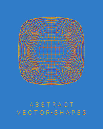 Geometric shape for design. wireframe illustration. molecular grid. 3d technology style. vector illustration. Futuristic connection structure for chemistry and scienceのイラスト素材