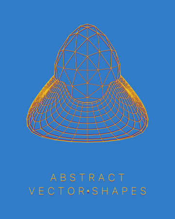 Geometric shape for design. wireframe illustration. molecular grid. 3d technology style. vector illustration. Futuristic connection structure for chemistry and scienceのイラスト素材