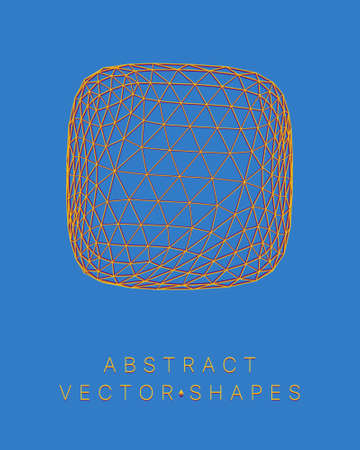 Geometric shape for design. wireframe illustration. molecular grid. 3d technology style. vector illustration. Futuristic connection structure for chemistry and scienceのイラスト素材