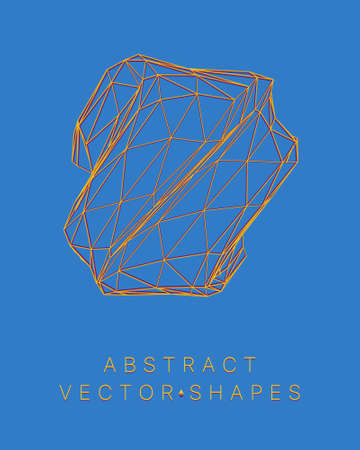 Geometric shape for design. wireframe illustration. molecular grid. 3d technology style. vector illustration. Futuristic connection structure for chemistry and scienceのイラスト素材