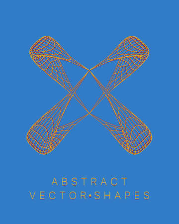 Geometric shape for design. wireframe illustration. molecular grid. 3d technology style. vector illustration. Futuristic connection structure for chemistry and scienceのイラスト素材