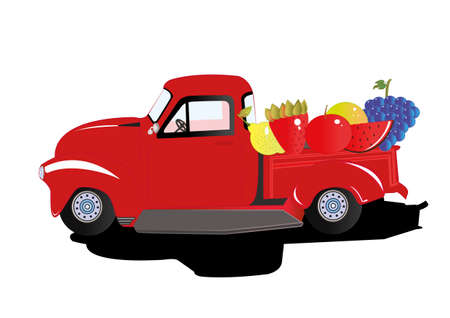 Car fruits illustrationのイラスト素材