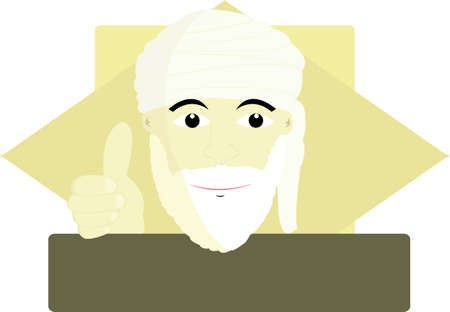 arabian old man is giving a thumbs upのイラスト素材
