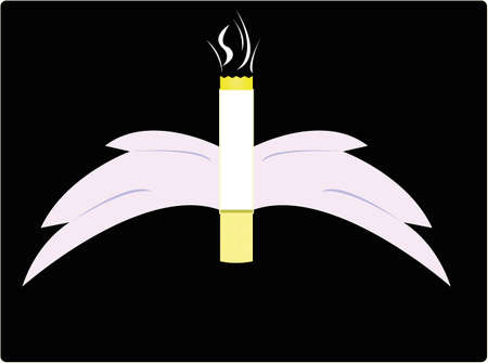 cigarette with wingsのイラスト素材