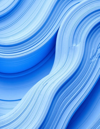 Elegant Abstract Blue Paper Wave Textureの写真素材