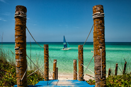 CAYO COCO, CUBA - SEPT 2012: Appearance of a beach located on Cayo Coco, Cuba.の写真素材