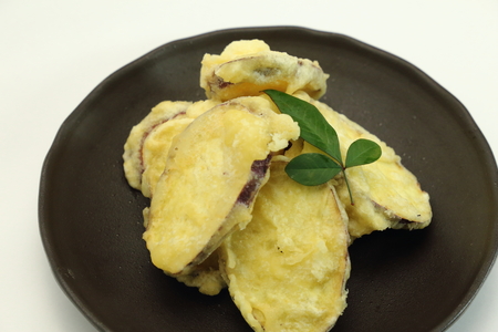 Tempura of japanese sweet potato, delicious,の写真素材
