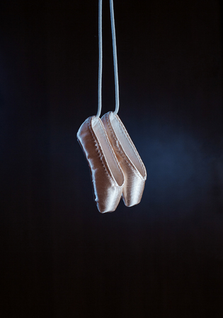 Dancing concept of Keychain - pointe shoes on strings.の写真素材