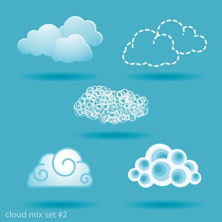 set of different types of clouds. No.2のイラスト素材