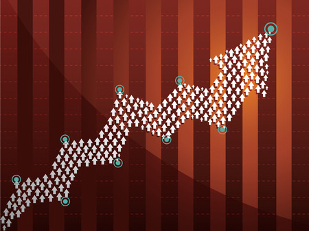 infographics design with organic arrow conceptのイラスト素材