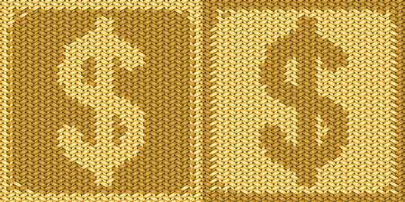 American, United States dollar sign, symbol on embroideryのイラスト素材