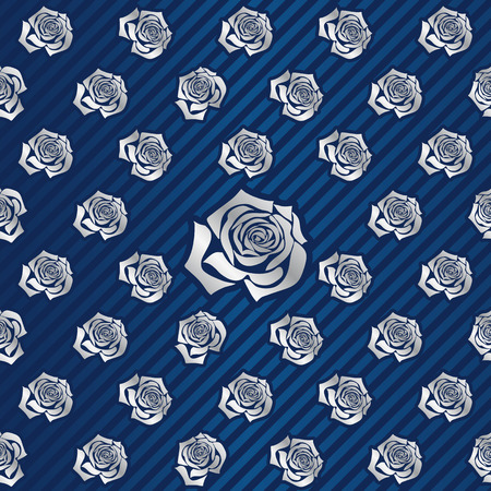 wallpaper pattern illustration or packaging with repeating, seamless golden rose decoration elementsの写真素材