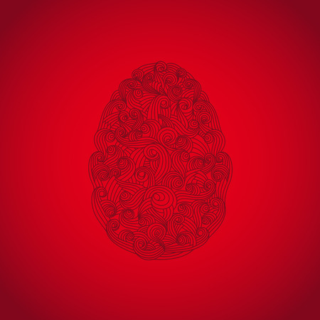 egg or oval shaped organic smoky motif pattern illustration for various design or eastern greeting cardの写真素材