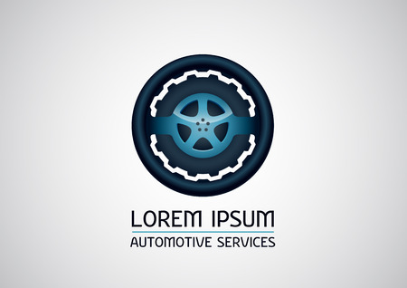 Automotive, car services, with steering wheel  - vector logo.のイラスト素材