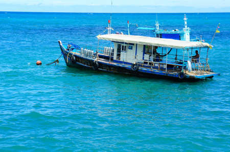 SAMUI-SEP 4 : Boat anchor in the sea wait for aquanaut under the sea on September 4, 2011 in Samui...